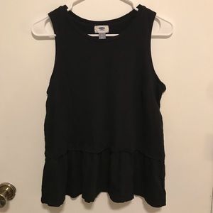 Black peplum tank top